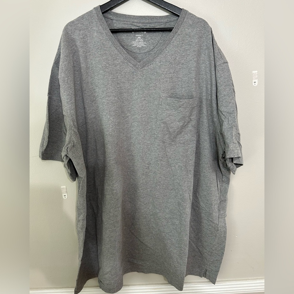 Duluth Trading Co Gray Short Sleeve V-Neck Longtail Tee Size 3XL